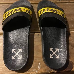 Off-white Industrial Leather Slide Sandals